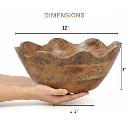 Mango Wood Bowl With Sculptural Edge