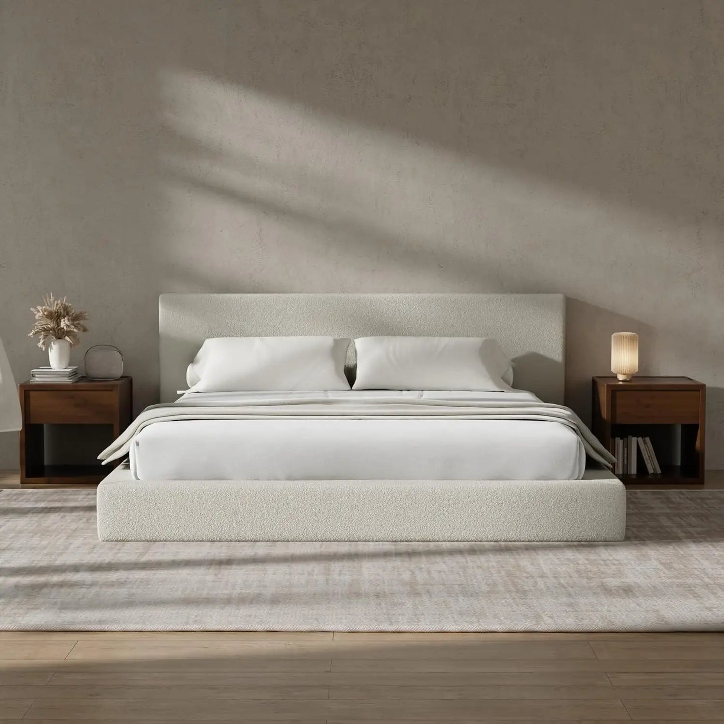 Cloud Upholstered Platform Bed Frame With Foam Edge Design