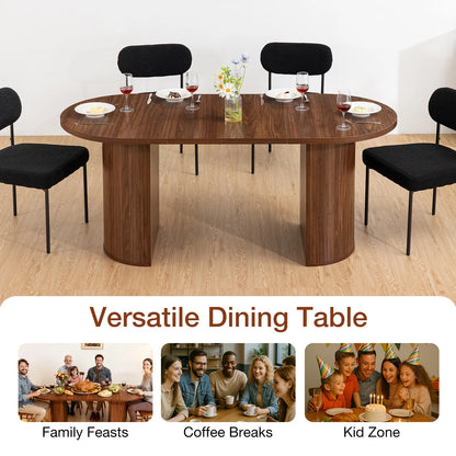 Oval Wood Dining Table for 6–8