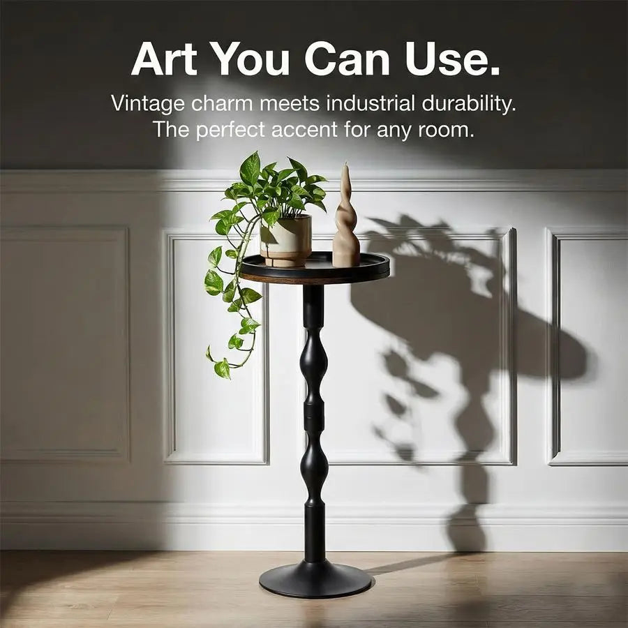 Sculptural Martini Table With Slim Pedestal Design