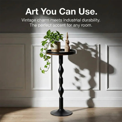 Sculptural Martini Table With Slim Pedestal Design