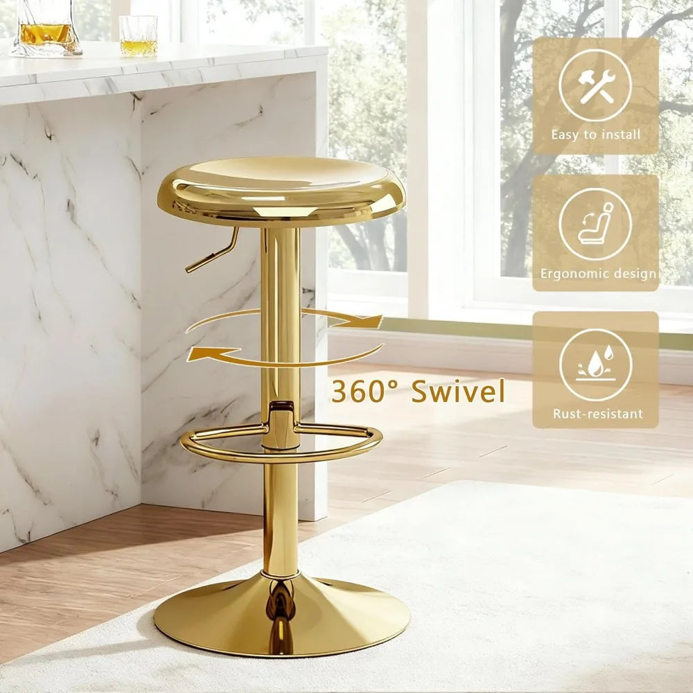 Adjustable Swivel Metal Bar Stools (Set of 2)