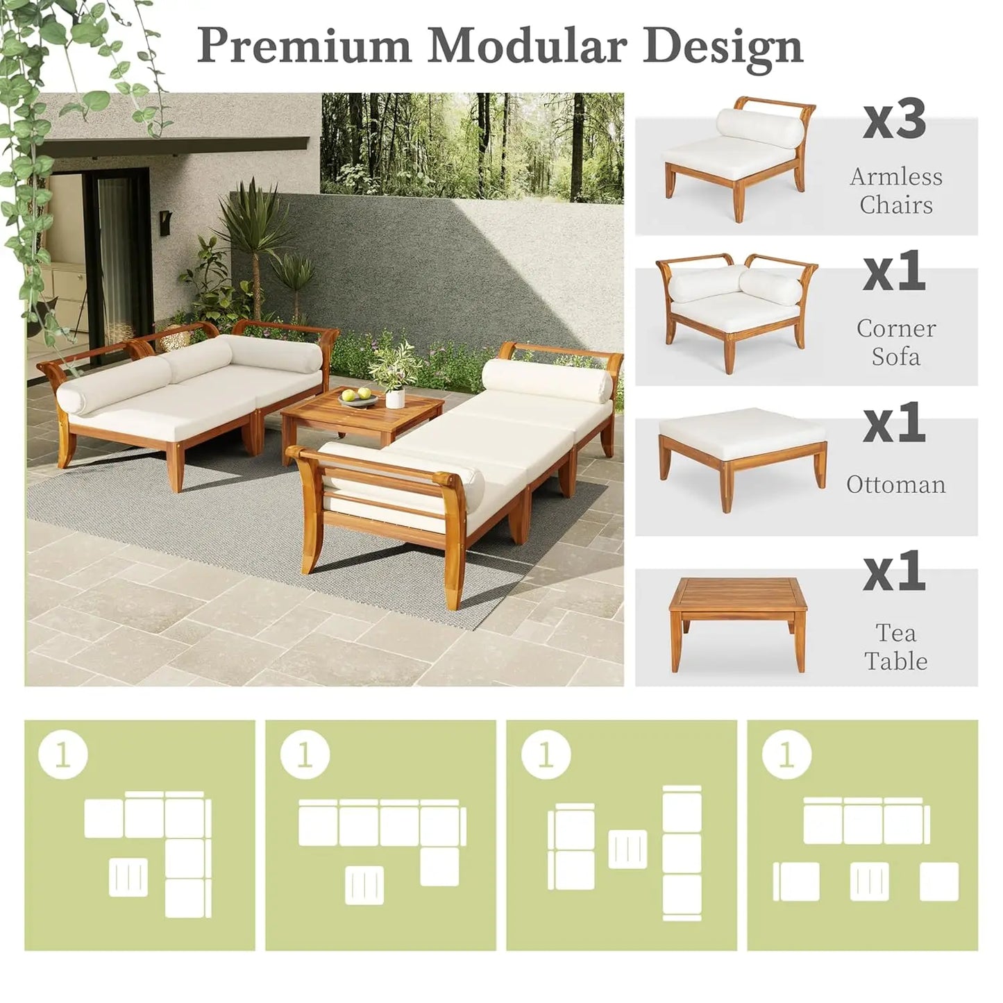 Modular Acacia Outdoor Lounge Collection