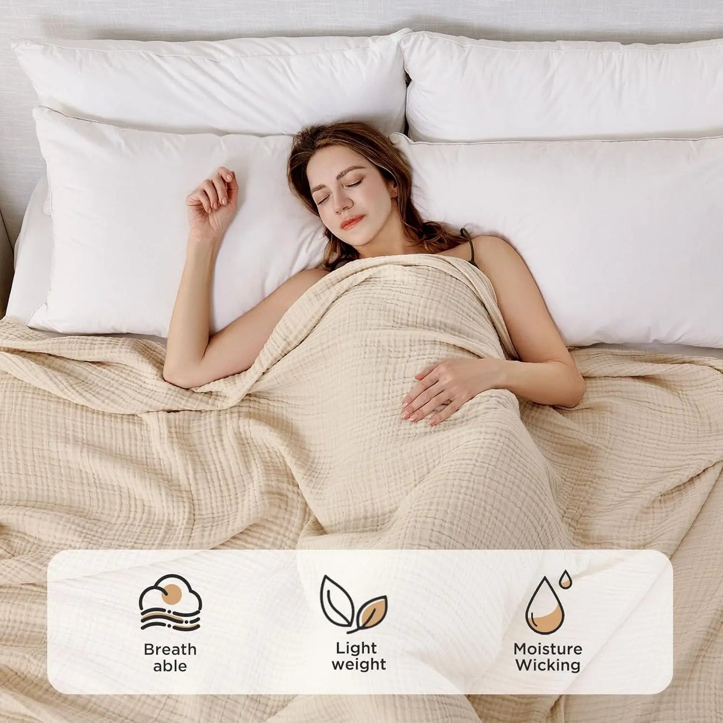 Four-Layer Cotton Muslin Throw Blanket