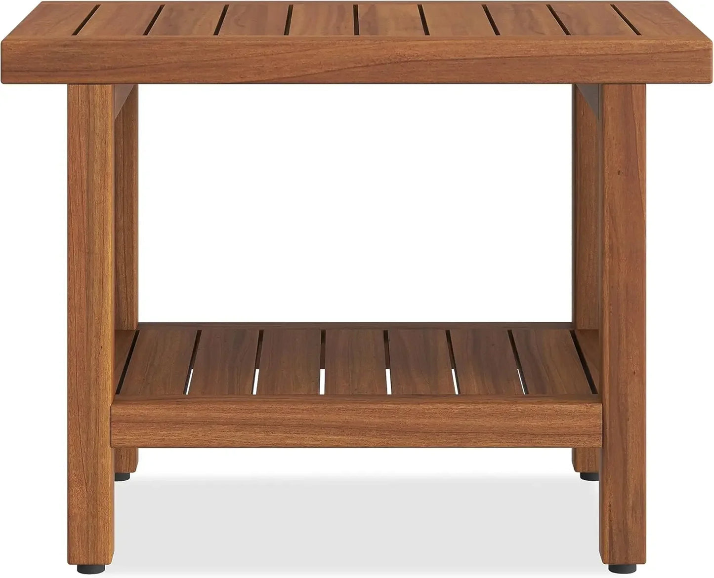 Teak Shower Bench with Shelf and Spa-Inspired Design