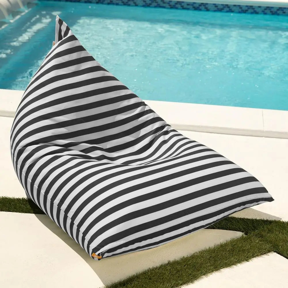 Striped Outdoor Bean Bag Lounge Chair
