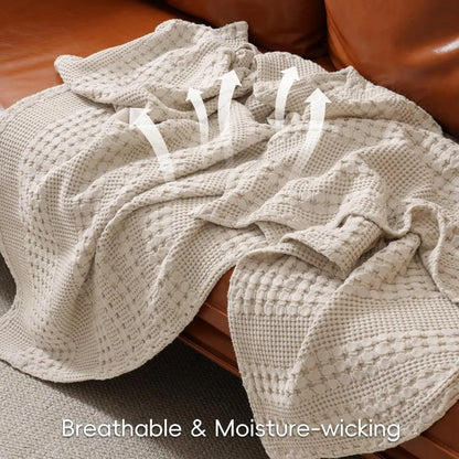King Size Cotton Waffle Weave Blanket