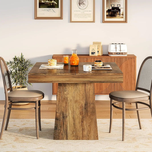 Square Pedestal Dining Table for 4