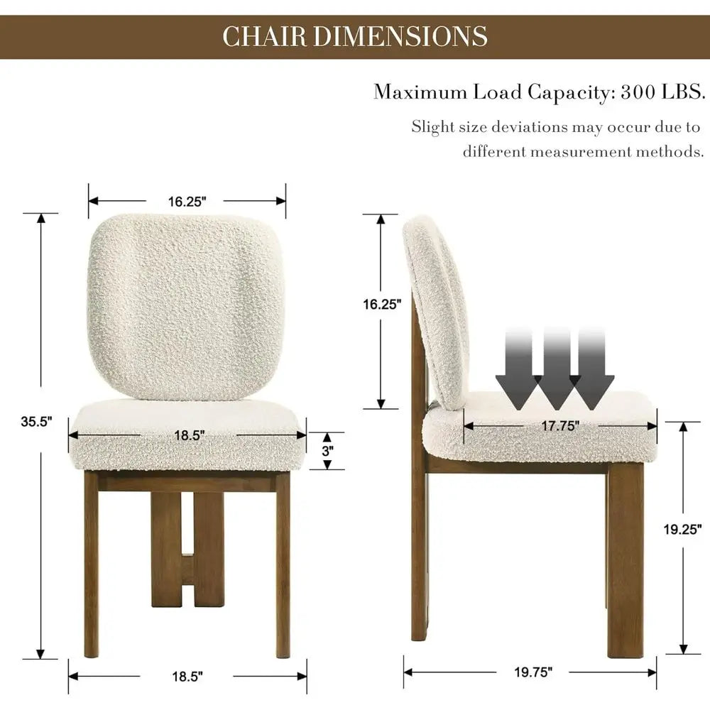 Sherpa Upholstered Dining Chairs, Set of Four