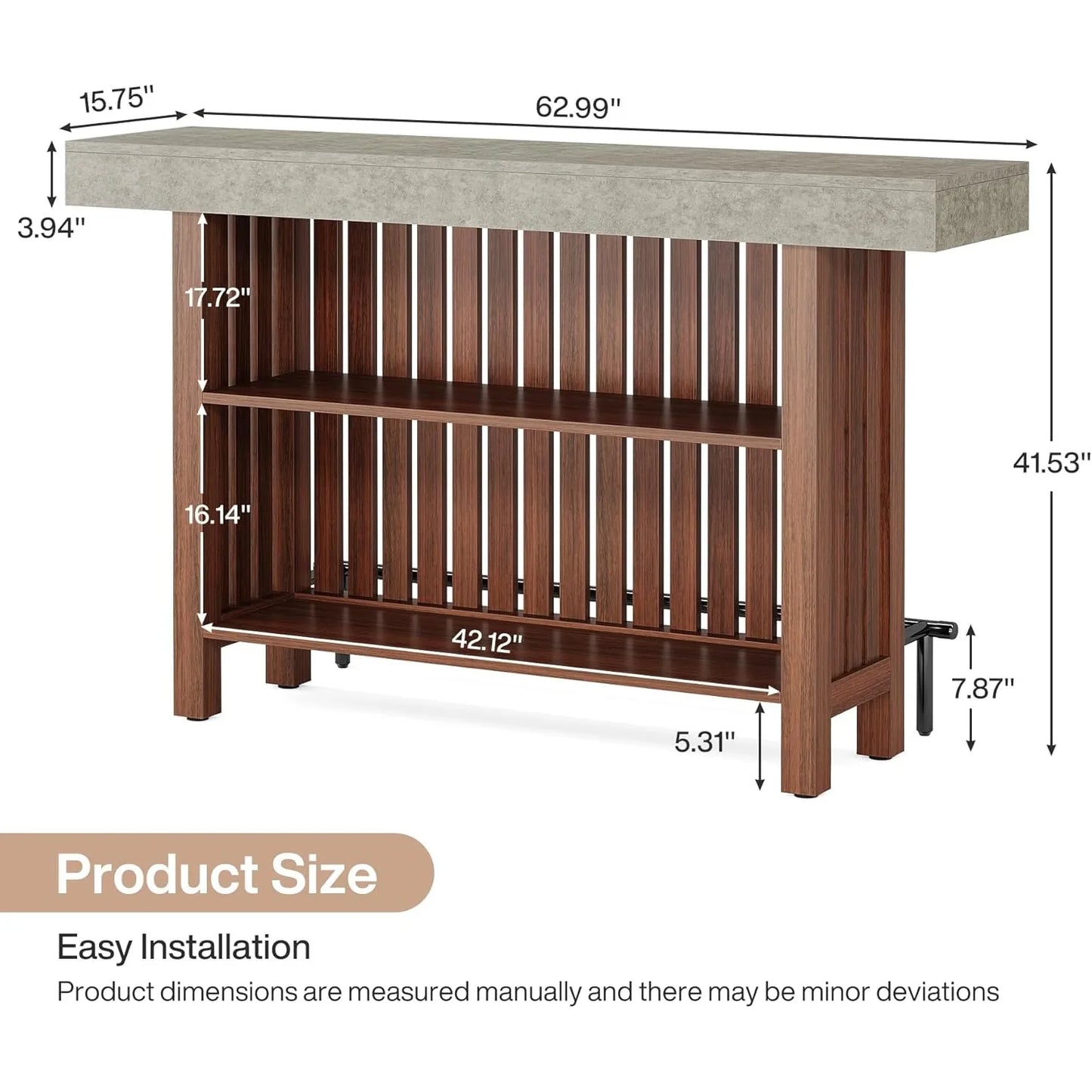 Modern 63” Home Bar Unit With Open Shelf Design
