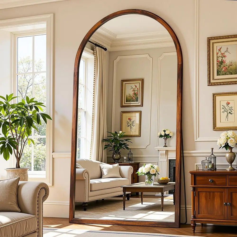 Oversized Full-Length Floor Mirror with Wood Frame