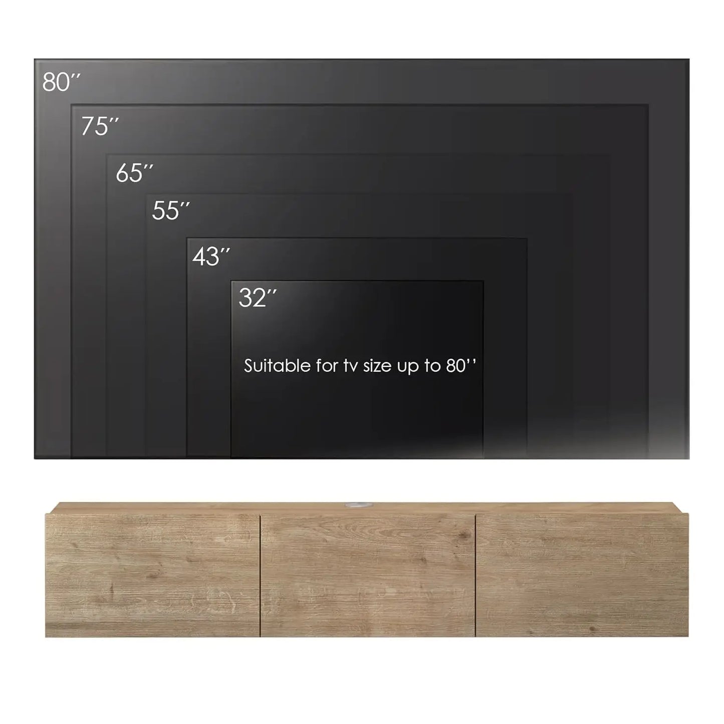 Floating TV Stand with Wall Mounted Storage