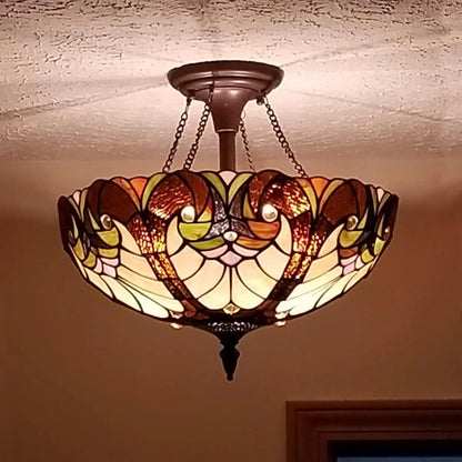 Tiffany Style Stained Glass Ceiling Light