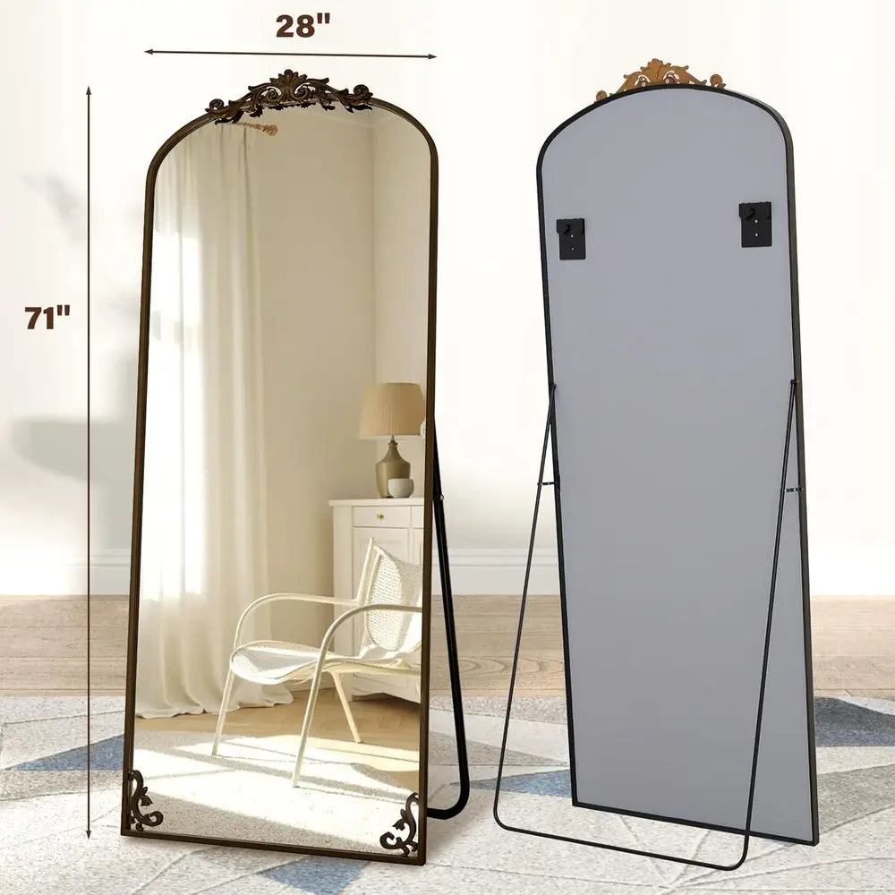 Vintage Arched Full-Length Floor Mirror