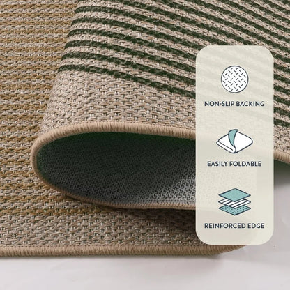 Modern Geometric Runner Rug With Jute-Inspired Texture