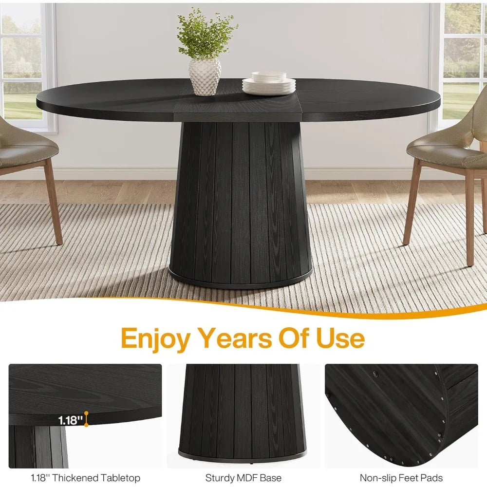 Oval Pedestal Dining Table for 6