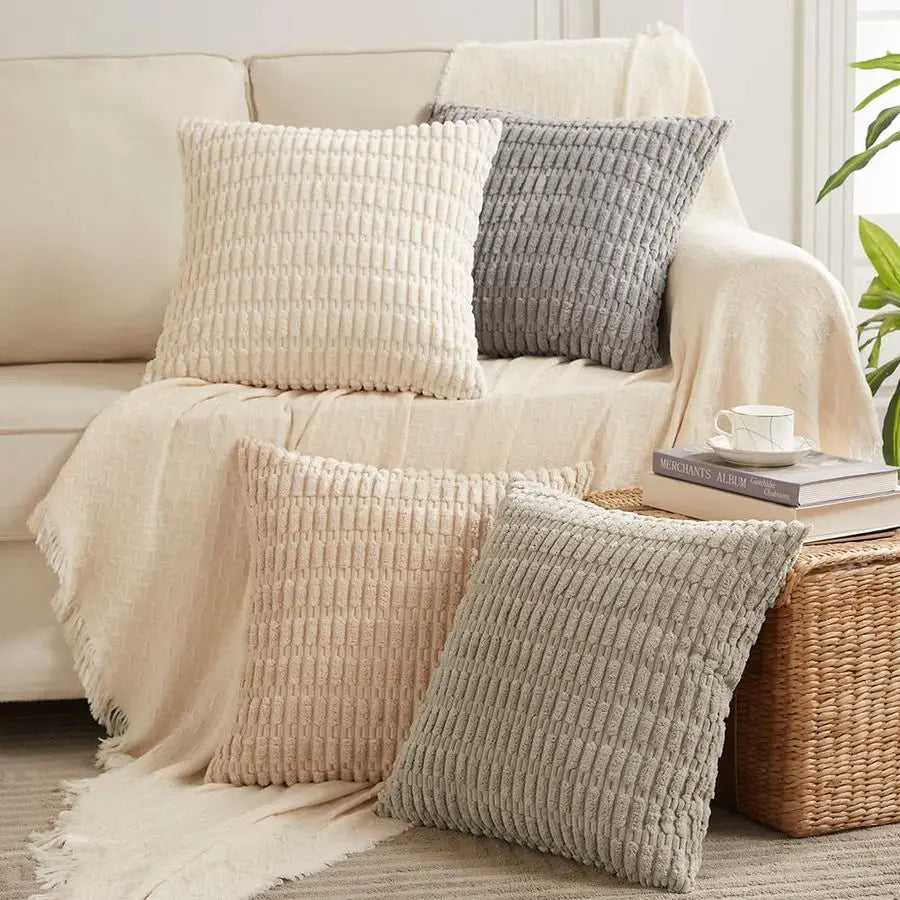 Striped Decorative Pillow Cover Set – Set of 4
