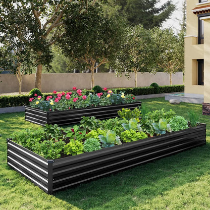 2-Pack Galvanized Steel Raised Garden Bed Kit