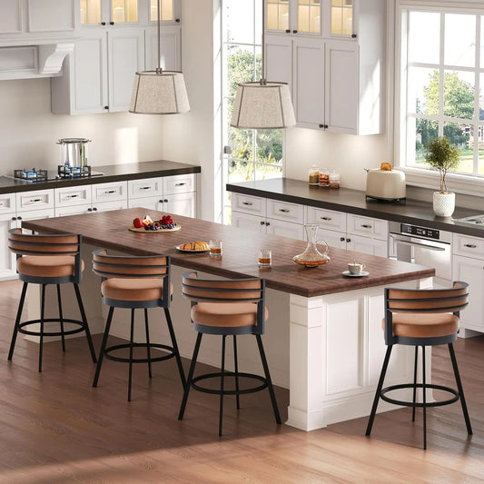 Swivel Counter Stools With Arms – Set of 4