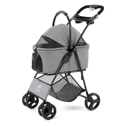 3-in- 1 Waterproof Pet Stroller with Removable Carrier