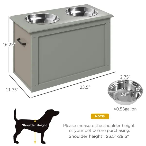 Elevated Dog Feeder with Hidden Storage Design