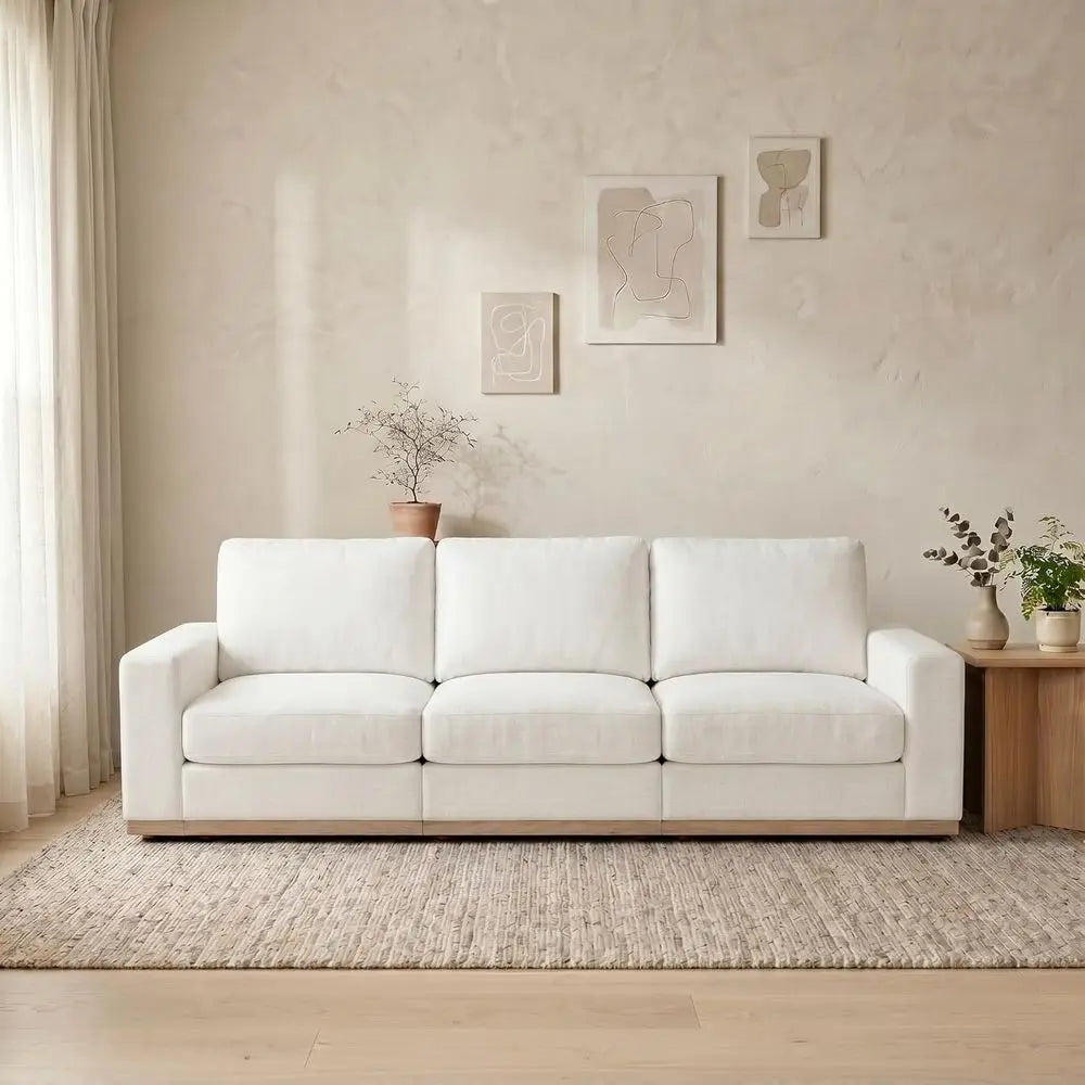 Deep Seat Chenille Sofa with Washable Covers