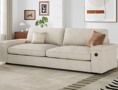 Modern Sofa with Hidden Storage and USB Charging