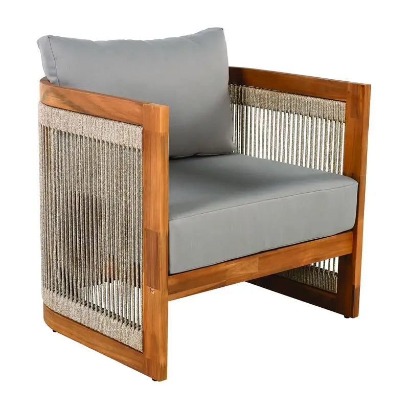 Acacia Outdoor Seating with Curved Design and Slat Detailing
