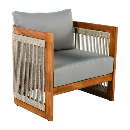 Acacia Outdoor Seating with Curved Design and Slat Detailing