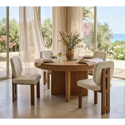 Sherpa Upholstered Dining Chairs, Set of Four