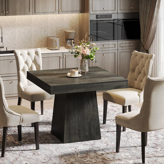 Square Pedestal Dining Table for 4