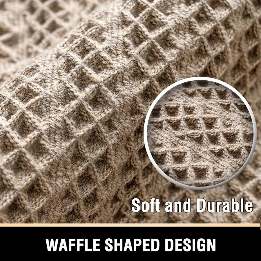 Plush Waffle Tassel Non-Slip Bath Mat