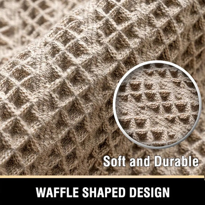 Plush Waffle Tassel Non-Slip Bath Mat