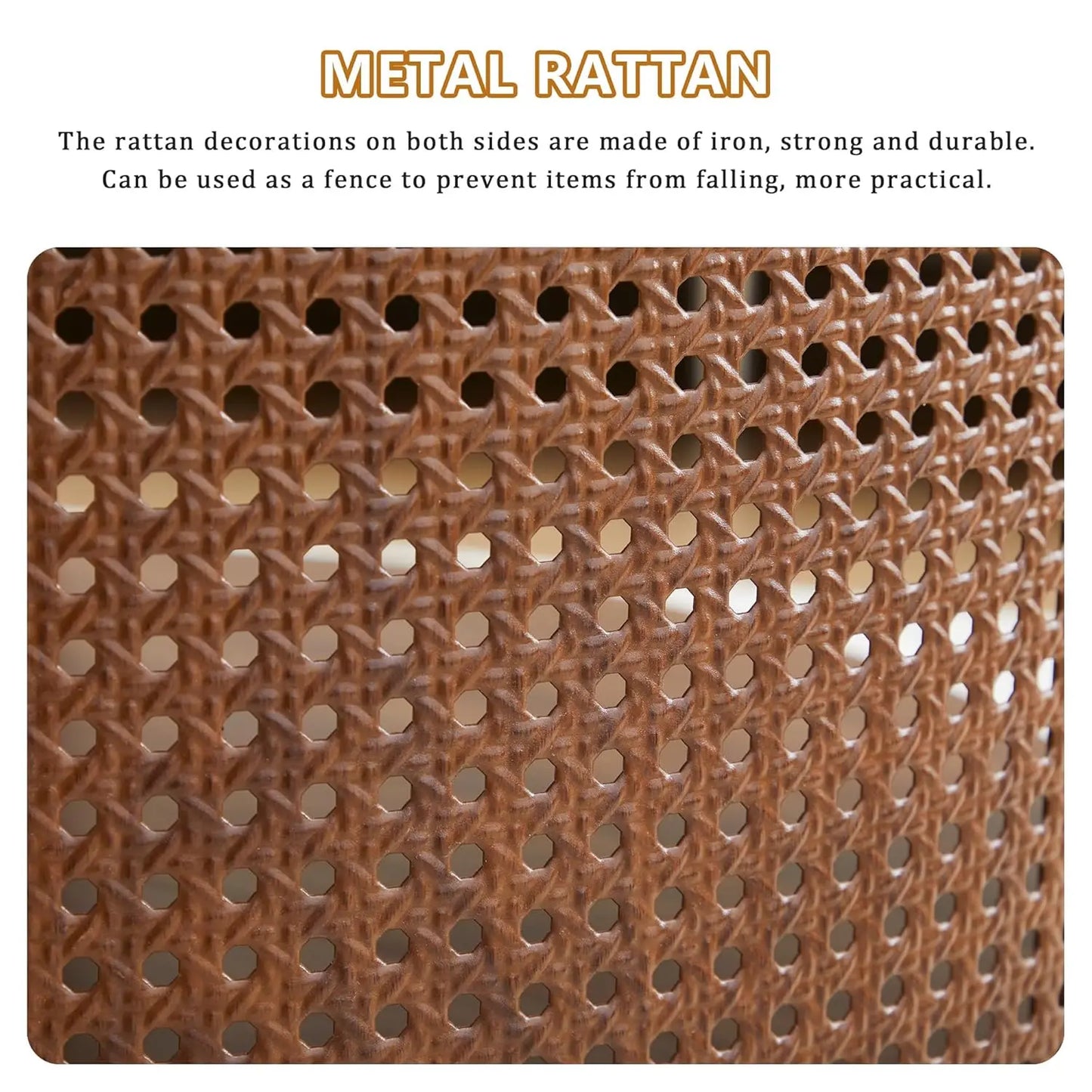 Round Rattan Coffee Table with Two-Tier Storage Design