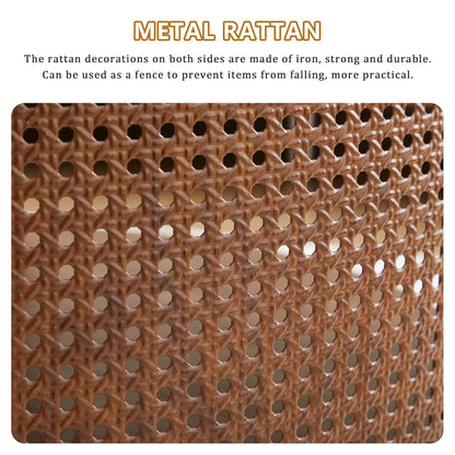 Round Rattan Coffee Table with Two-Tier Storage Design