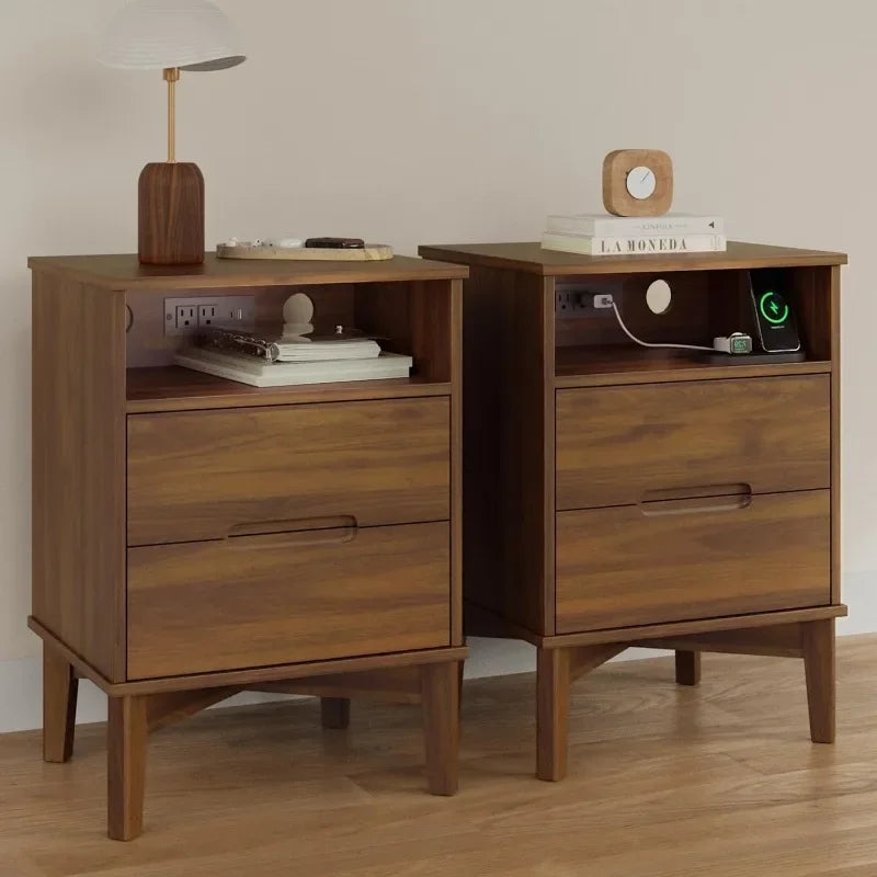 Mid-Century Nightstands Set of 2
