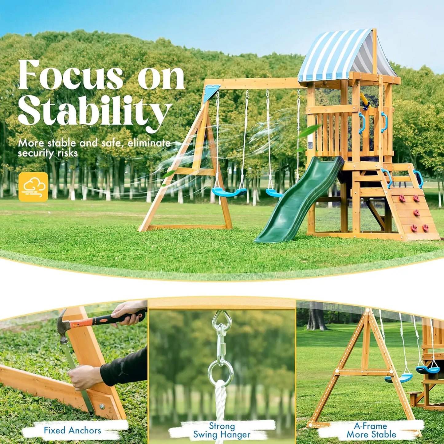 Outdoor Playset with Safe Design and Multi-Activity Fun