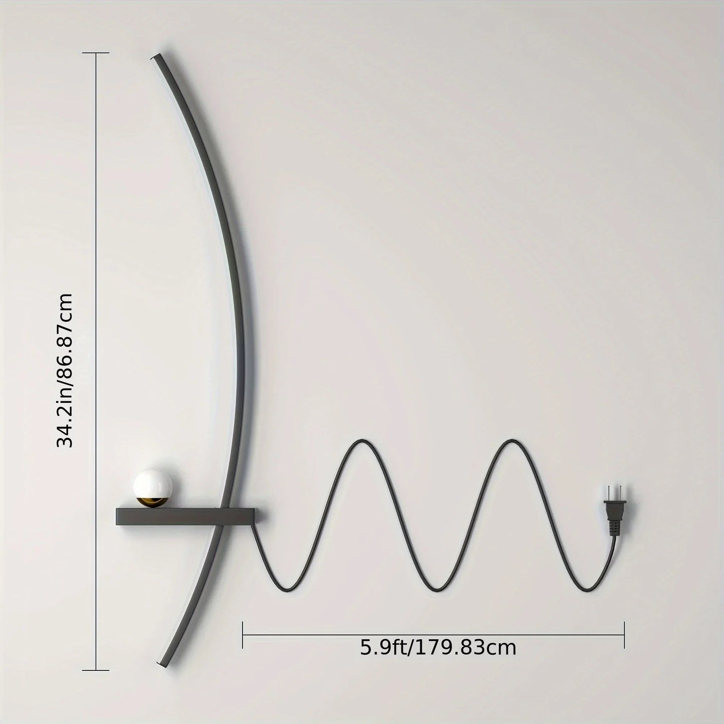 Modern Arc Wall Lamp Set of 2 with Dimmable LED Lighting