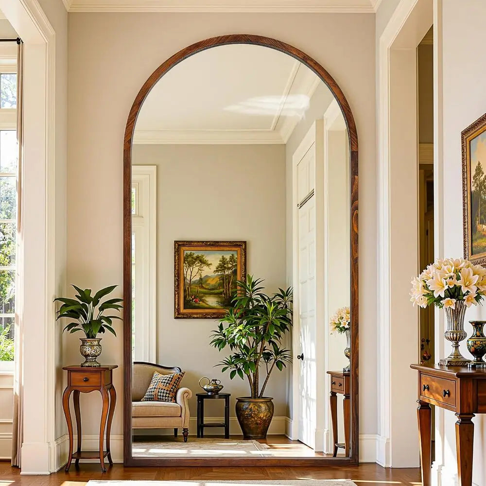 Oversized Full-Length Floor Mirror with Wood Frame