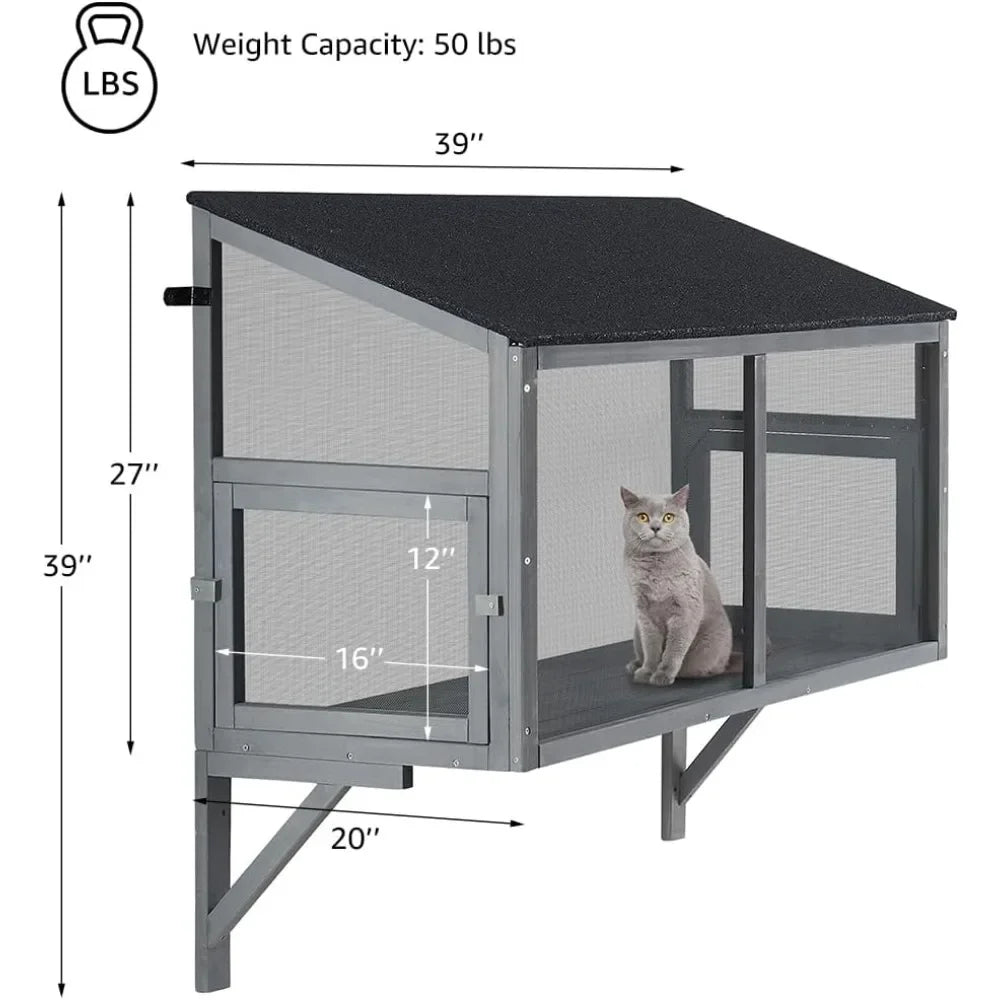 Window Cat Catio Enclosure for Safe Outdoor Viewing