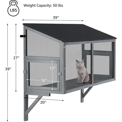 Window Cat Catio Enclosure for Safe Outdoor Viewing