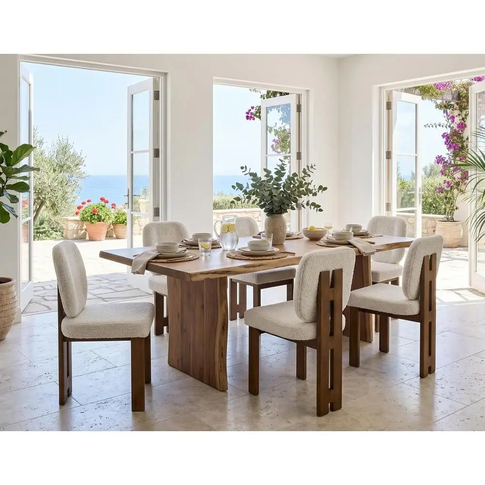 Sherpa Upholstered Dining Chairs, Set of Four