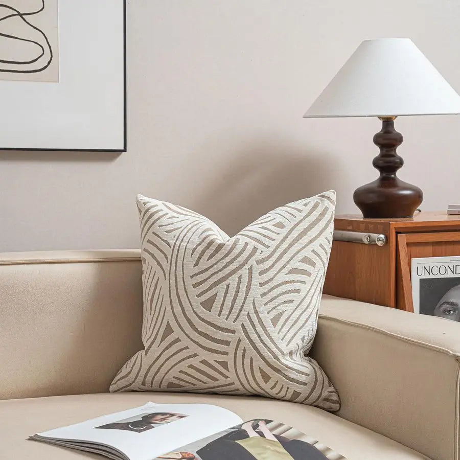Luxury Chenille Jacquard Pillow Cover With Textured Detail