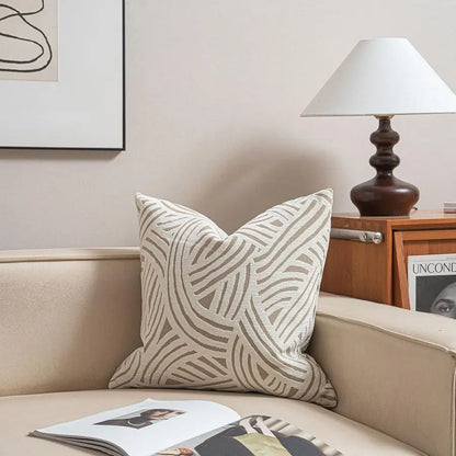 Luxury Chenille Jacquard Pillow Cover With Textured Detail