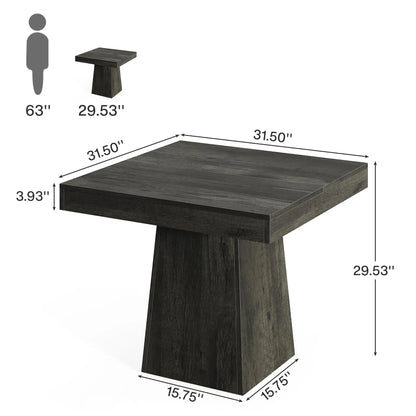 Square Pedestal Dining Table for 4