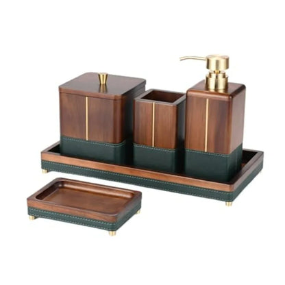 5-Piece Acacia Wood Bathroom Accessory Set