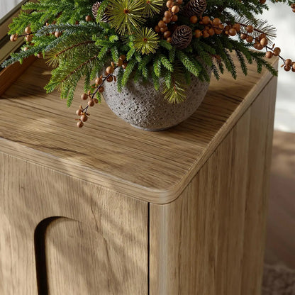 Modern Arched Four-Door Storage Sideboard Cabinet