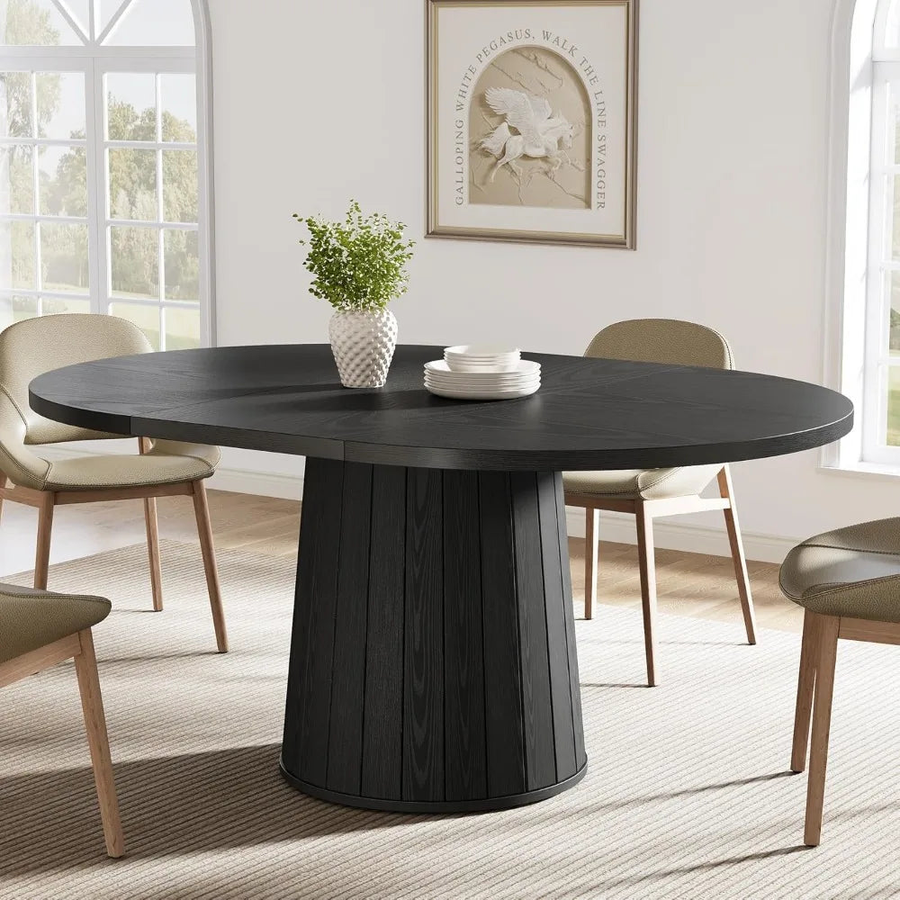 Oval Pedestal Dining Table for 6