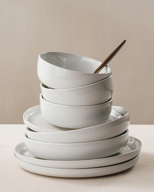 Minimalist Speckled Stoneware Dinnerware Set
