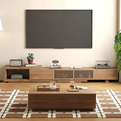 Mid Century Living Room Set with Lift Top Coffee Table and TV Stand